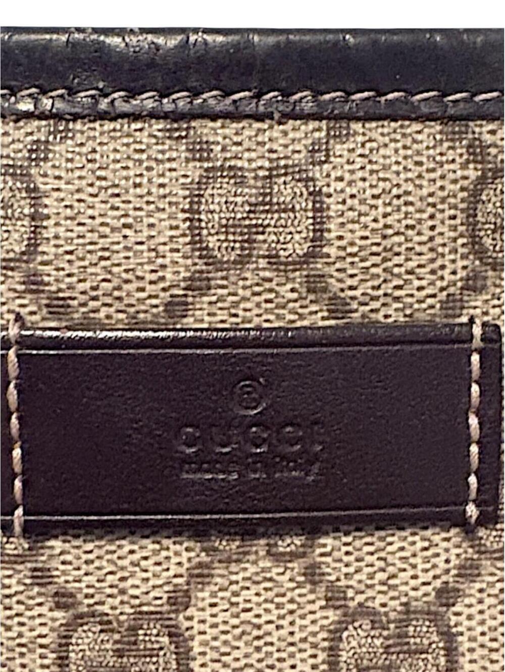 Gucci Beige GG Canvas Tote Bag with Dark Brown Leather Trim - Picture 3 of 9